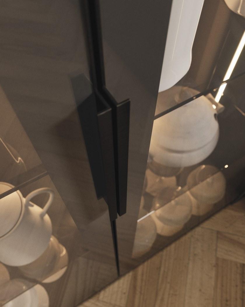 Alta Cucine Кухня из лакированного дерева и стекла с полуостровом Sistema 22 sun-id-1400862 - Вид №8