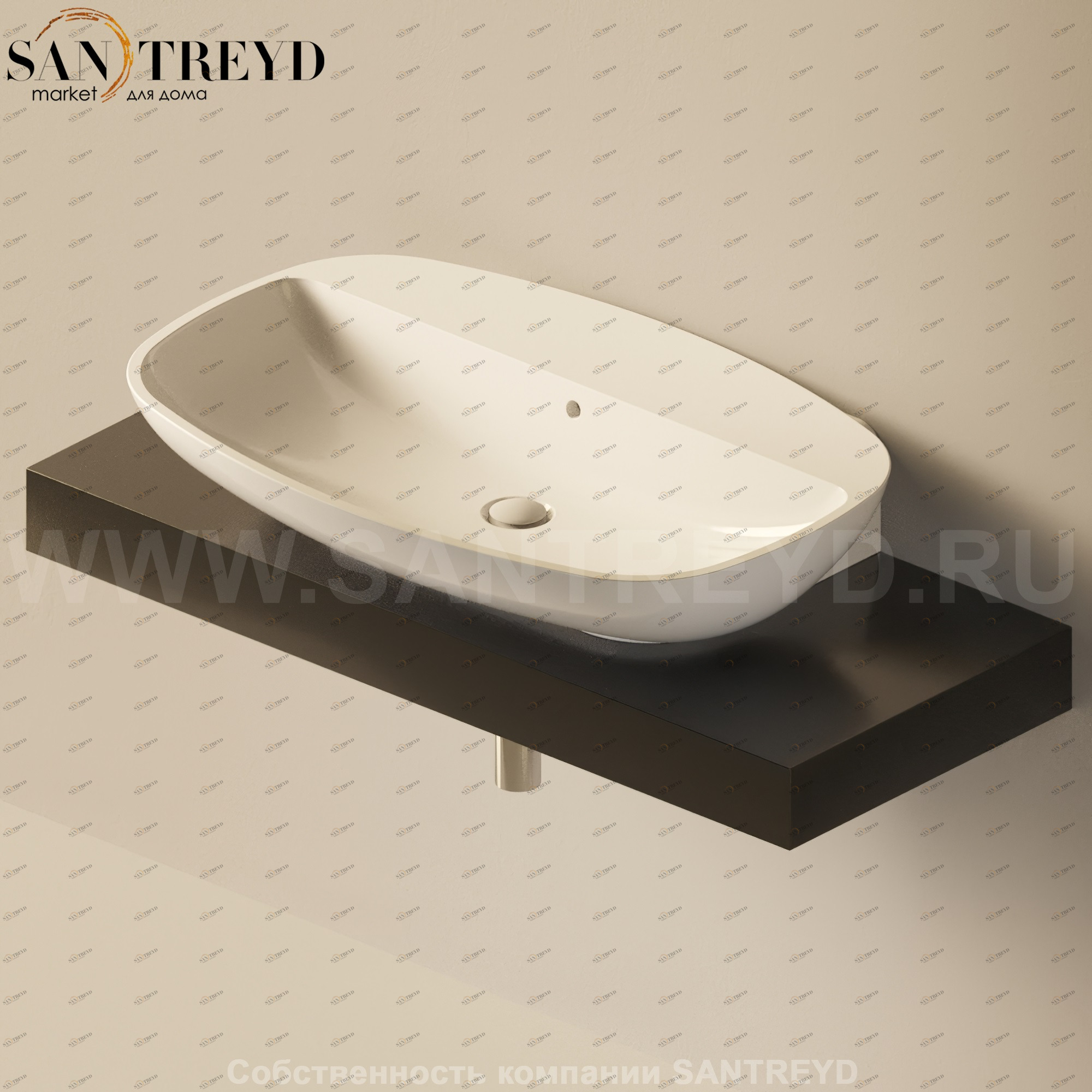 Flaminia FORTY6 Столешница от 120 до 250 см черная F68082.9017 Ceramica Flaminia F680829017