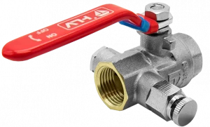 HLV-101245.№.02 Кран шаровой HLV Optima с дренажем и воздухоотводчиком