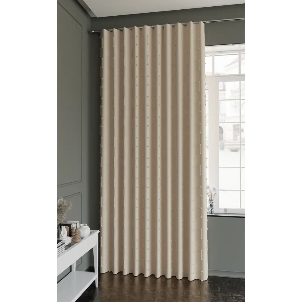 Штора MIAMOZA Даниэла 200x280 см бежевая рогожка 89405535 STLM-1570604