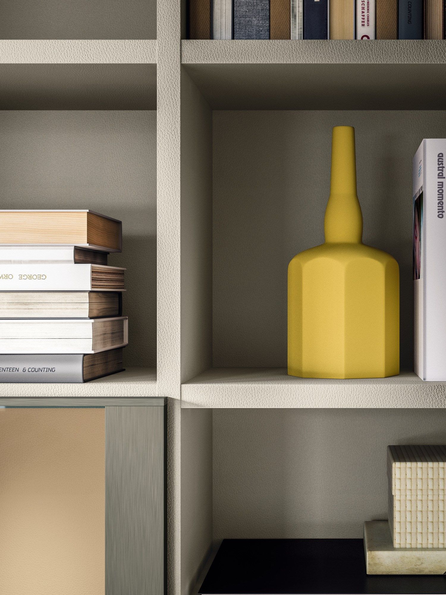 Деревянный настенный книжный шкаф с освещением с подставкой для телевизора Composit Day System ARCH-00033471 - Вид №2