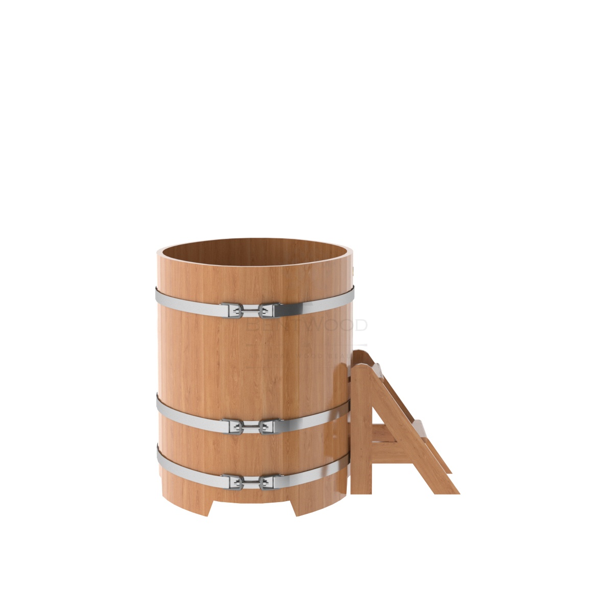 1271 Купель овальная из дуба 0,80х1,42х1,0 натуральная Alyarus  - Вид №2