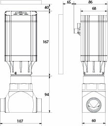 Danfoss ICMTS — электроприводные терморегулирующие клапаны ICMTS 20-A33 (D 25) Клапан моторный 027H1084  - Вид №11