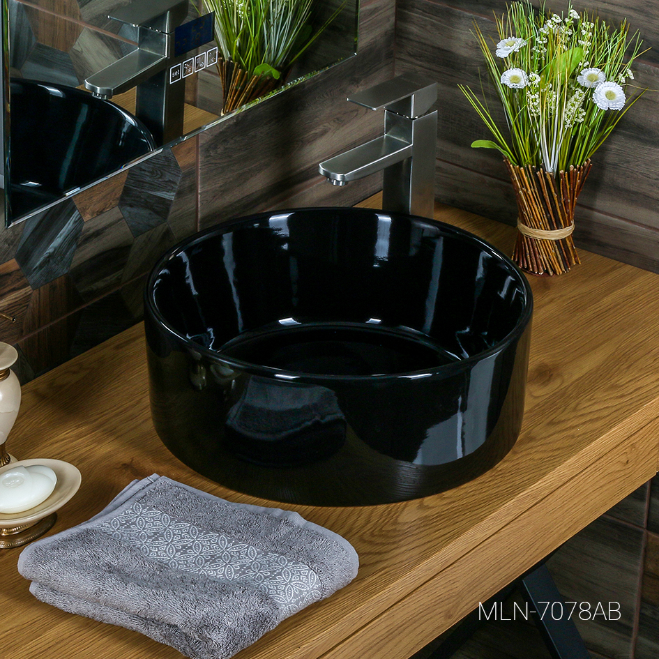 Накладная раковина melana mln-7078ab (черная) 7078AB-805