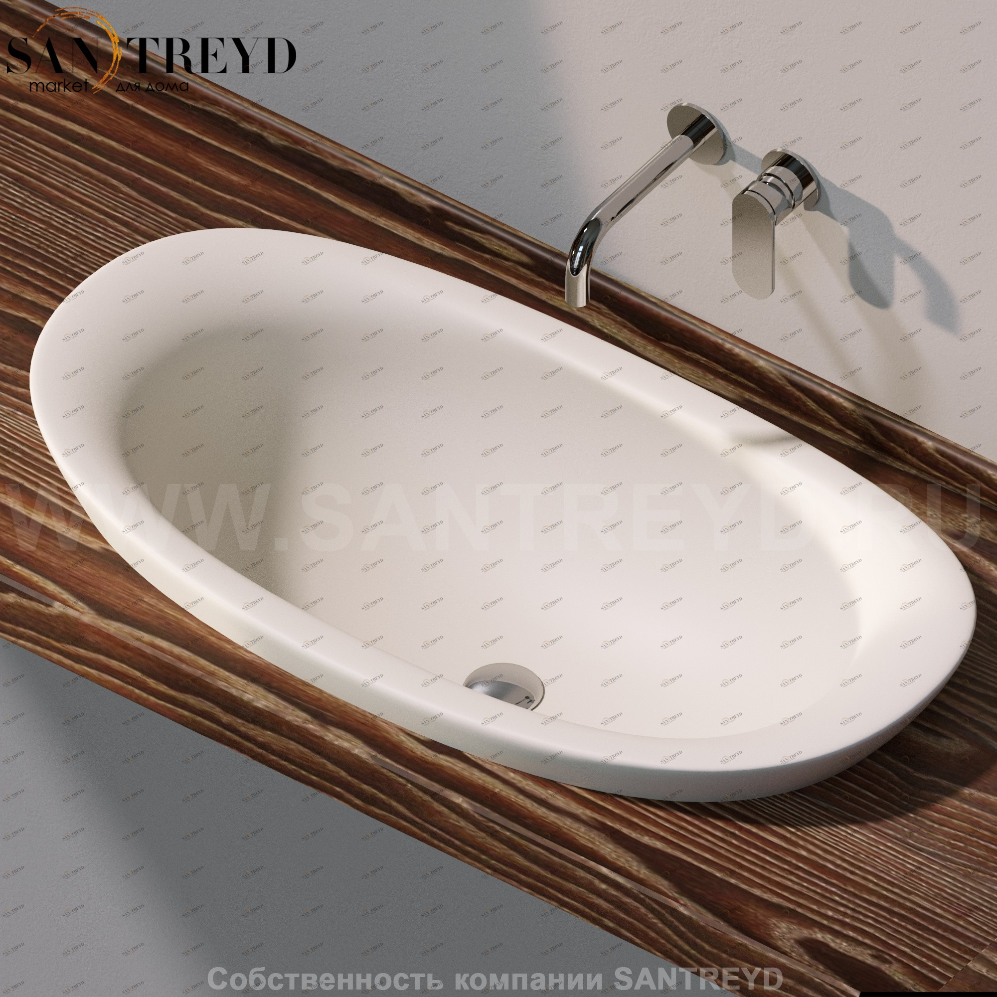 IO42909003 Накладная раковина под столешницу  овальная Ceramica Flaminia IO e SI