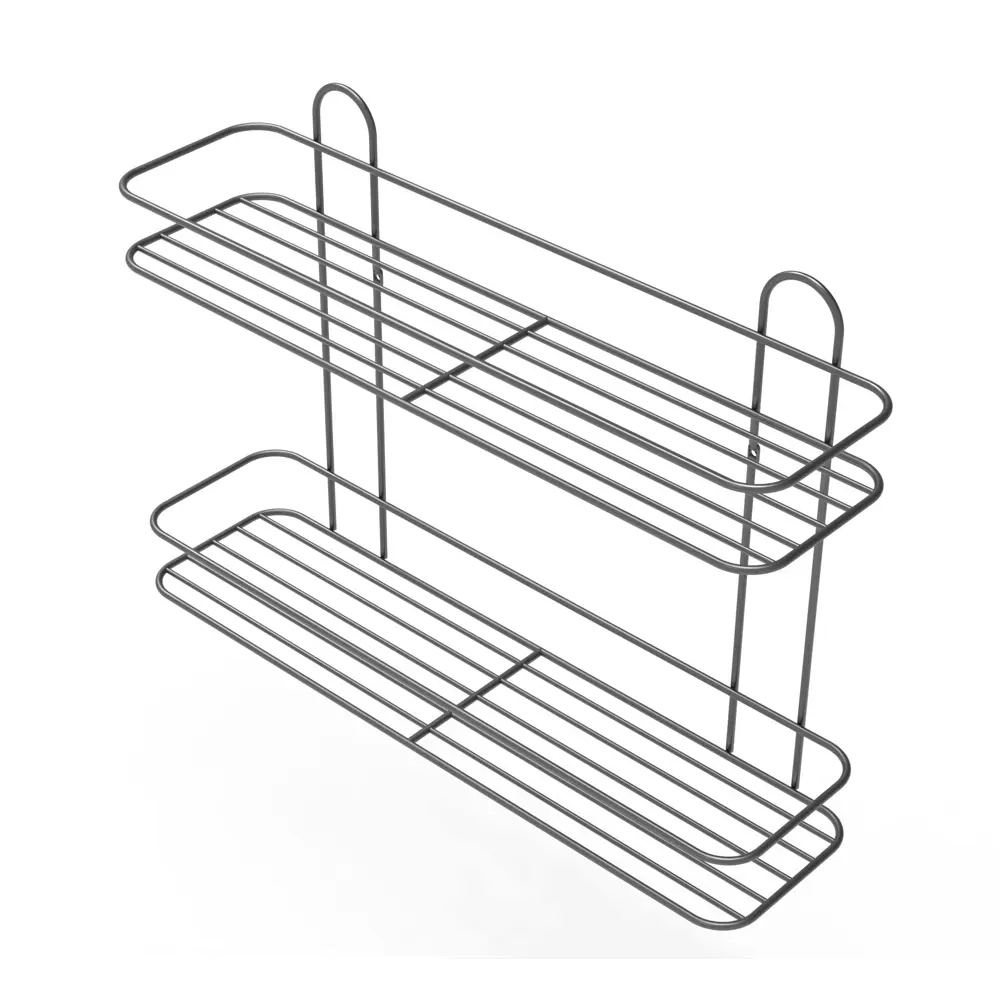 Полка для ванной Lemer Rhine двухъярусная 10x40 см металл цвет графит STLM-2043181 - Вид №2