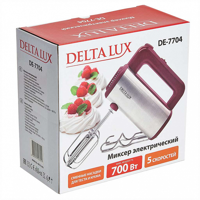 5354878 Миксер DELTA LUX DE-7704 красный STDN-0012274 - Вид №4