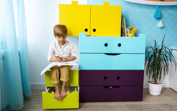 Комод детский малый с 2 ящиками и декором "Прожорливый Робби" МАНДАРИН ЧУДИКИ 178773 Желтый Santreyd  - Вид №5