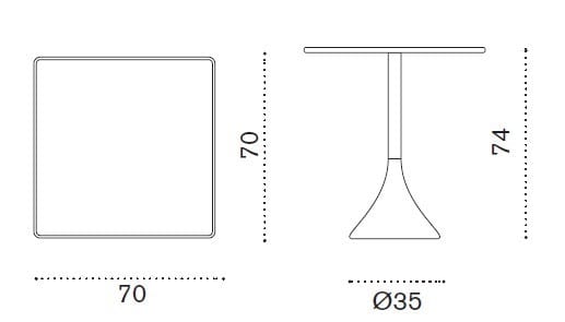 Стол с бетонным и алюминиевым основанием и столешницей из тика Ethimo ARCH-00050344 - Вид №7