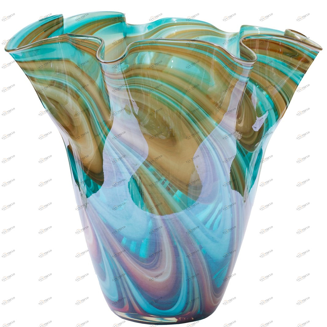 Ваза стеклянная сине-фиолетовая 28 см от Garda Decor GARDA DECOR - 045408 Голубой 