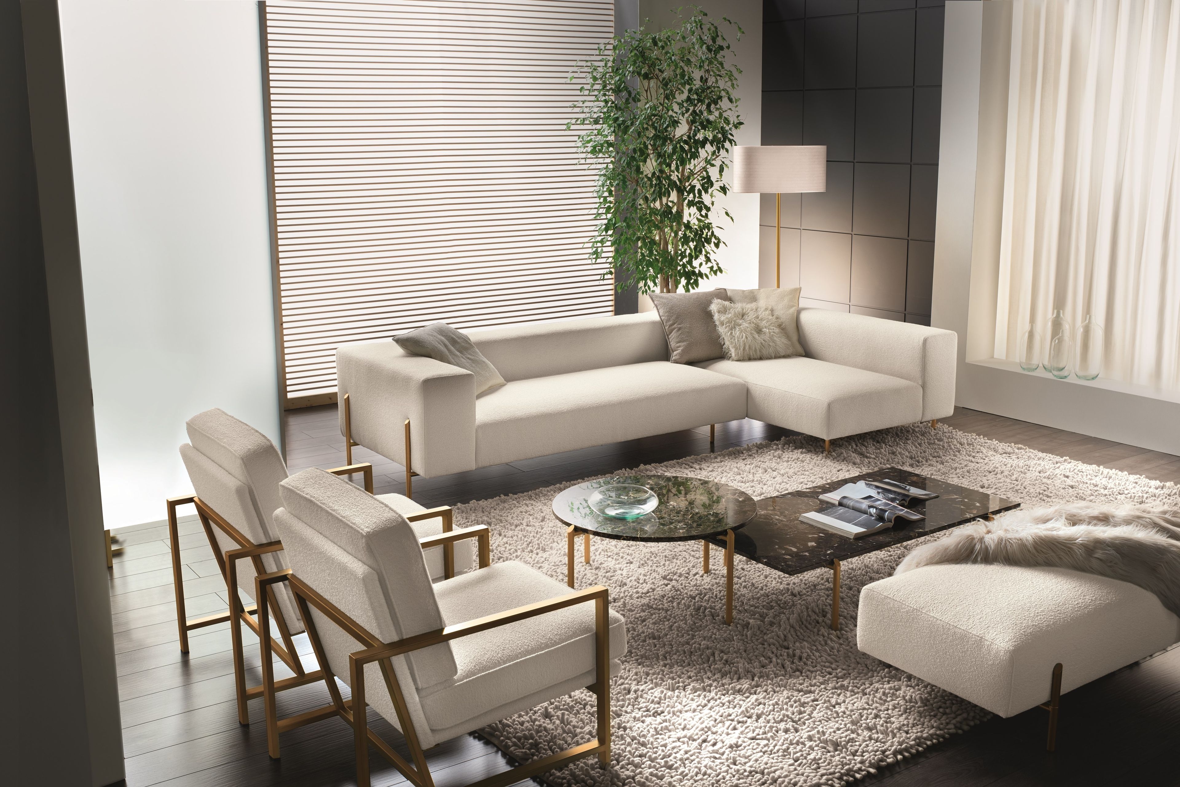 Тканевый диван с полуостровом Former In Italia ARCH-00080144 - Вид №1