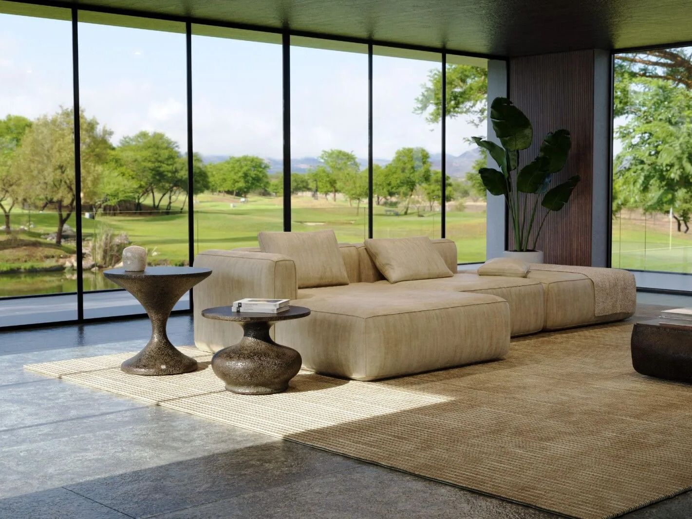 Круглый журнальный столик из стекловолокна GANSK LYA ARCH-00010435 - Вид №1