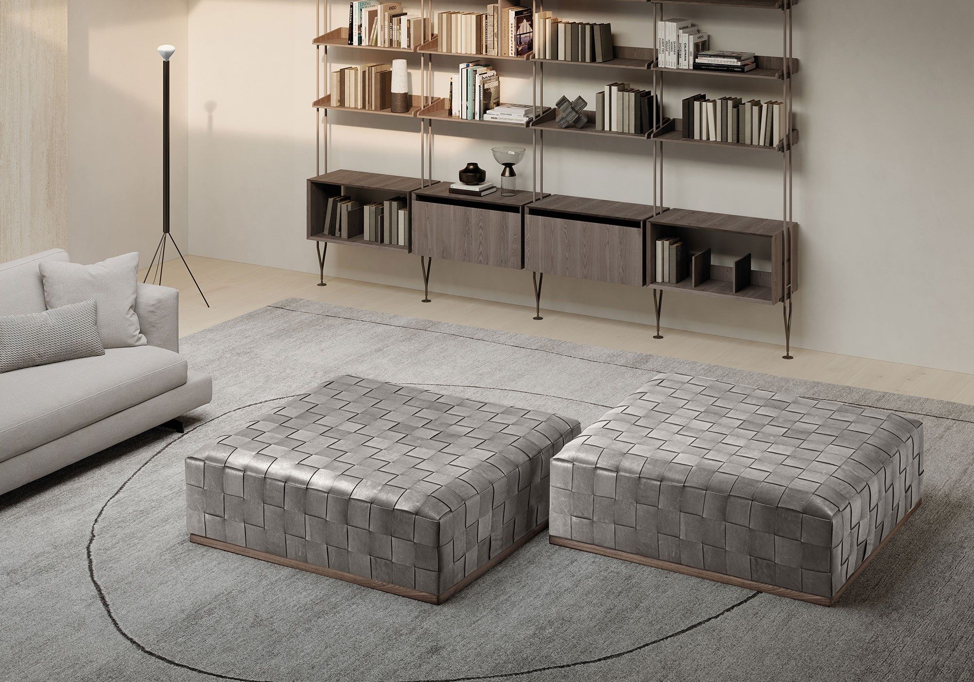 Кожаный квадратный пуф Frigerio JONAS ARCH-00075270 - Вид №2