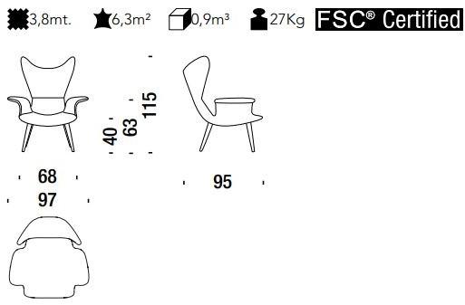 Moroso Кожаное кресло с подлокотниками Longwave sun-id-1416644 - Вид №2