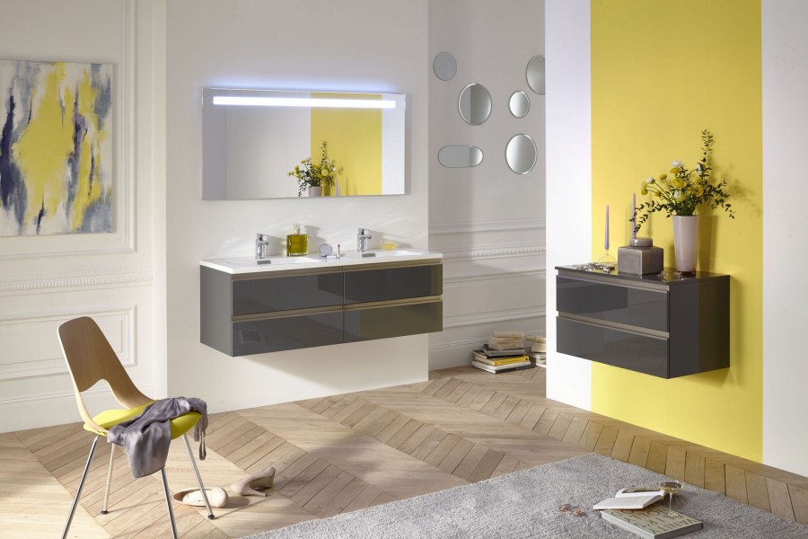 EB2020-RA-N18 Мебель под раковину-столешницу 140 см 4 выдвижных ящика, встроенные ручки Jacobdelafon VOX Santreyd - Вид №1