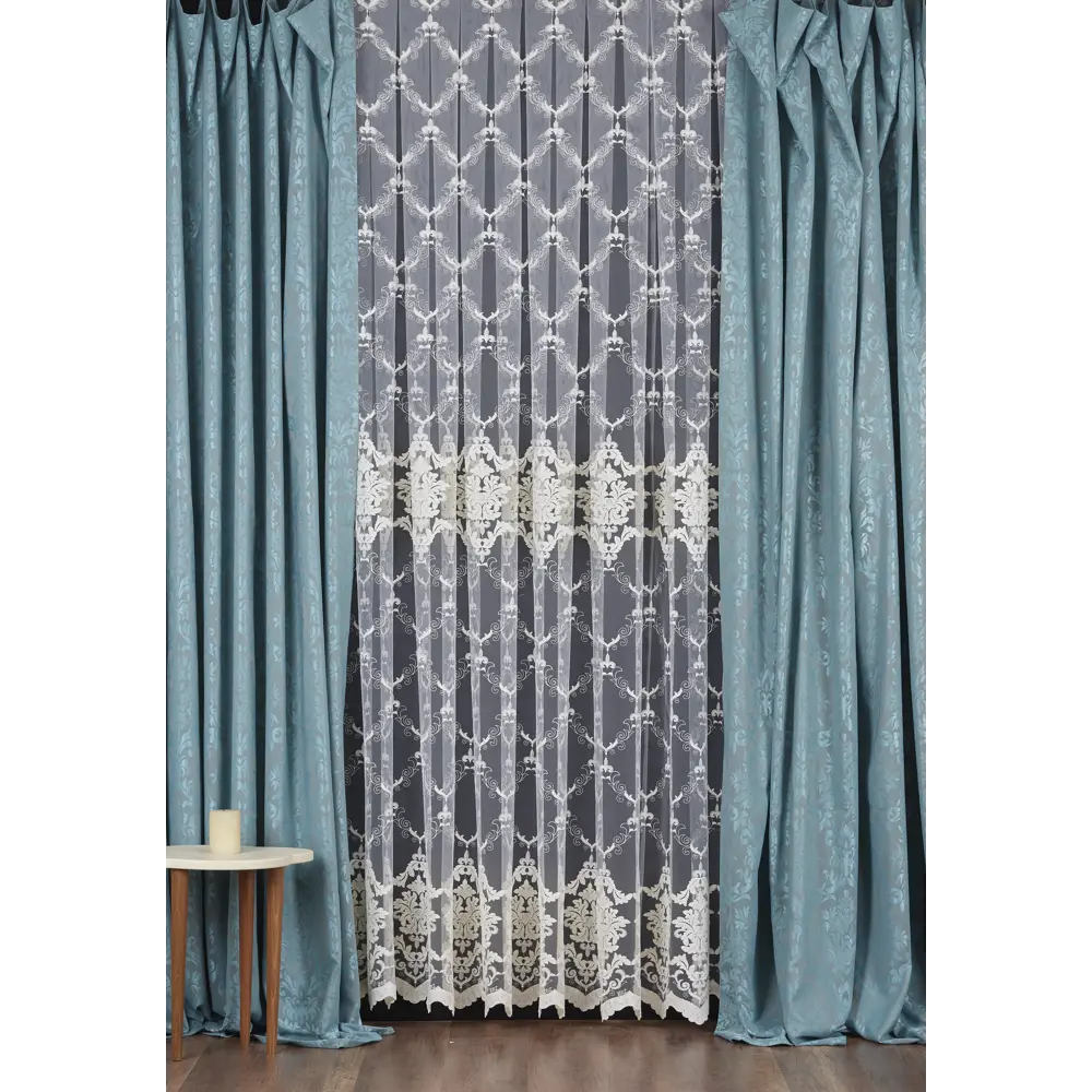 Тюль с вышивкой на сетке «Элегант» 1 п/м 280 см цвет кремовый ELIT HOME STLM-2127957 - Вид №1