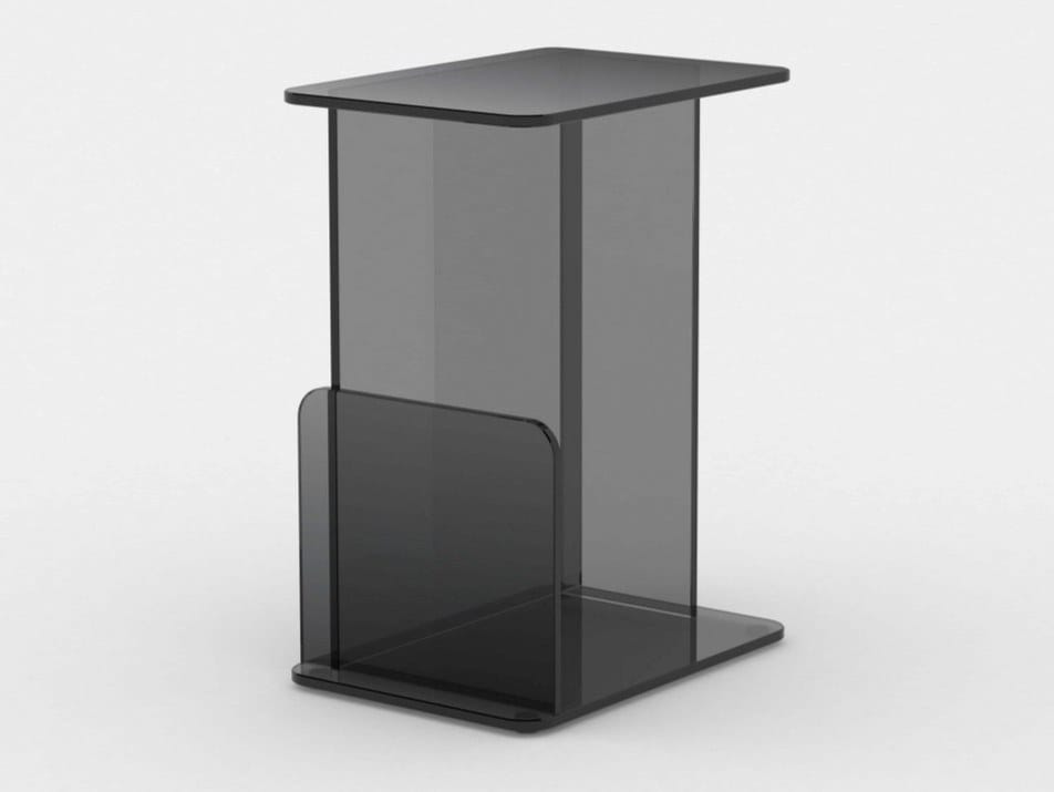 Высокий прямоугольный журнальный столик из закаленного стекла Case LUCENT ARCH-00074409