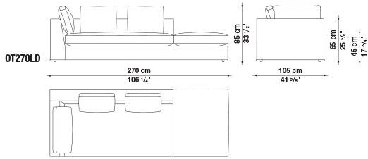 Maxalto Мягкая кушетка из ткани Otium sun-id-1485714 - Вид №1