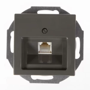 Телефонная розетка встраиваемая ABB BJB Basic 55 RJ11, цвет черный