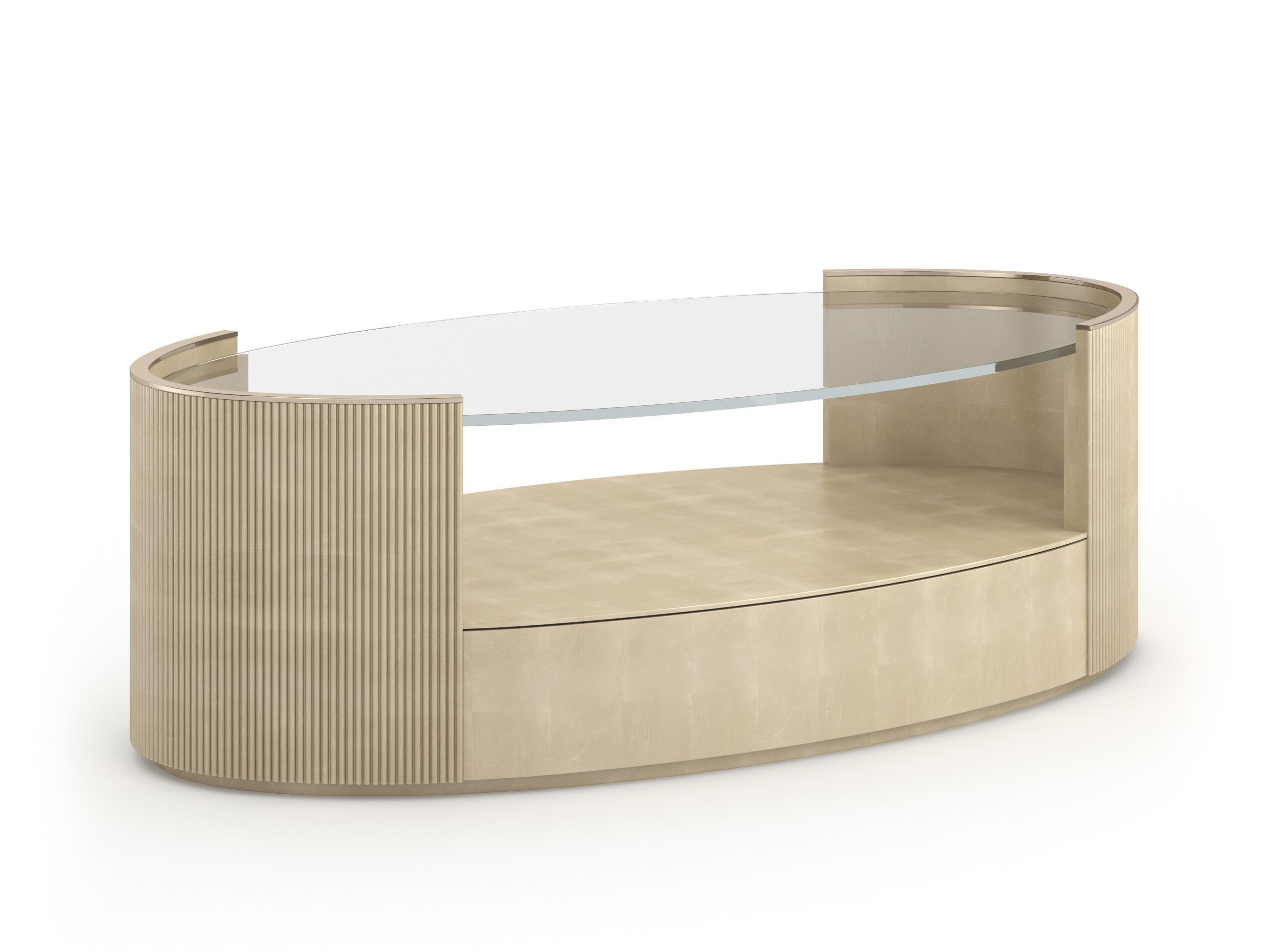 Стеклянный овальный журнальный столик Caracole Love ARCH-00029044 - Вид №2