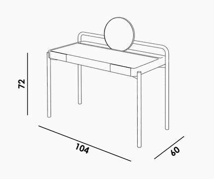 Secolo Roll Письменный столик с перекатывающимся зеркалом, сатинированная сталь отделка Standard  - Вид №4