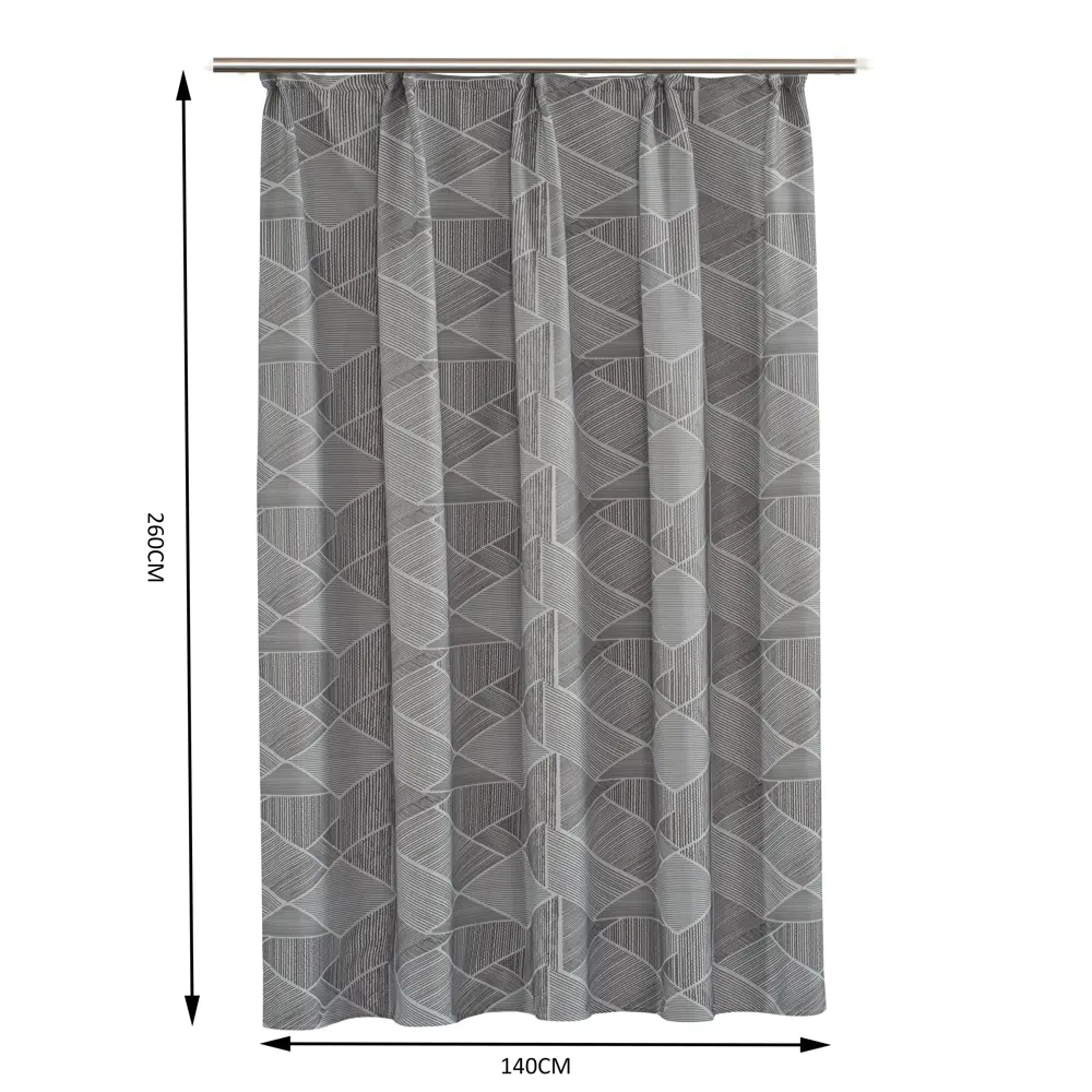 Штора на ленте Inspire Bindu 140x260 см цвет серый 83562068 STLM-2055573  - Вид №1