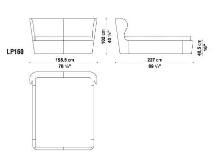 Двуспальная кровать из ткани с мягким изголовьем B&B Italia ARCH-00064669 - Вид №4
