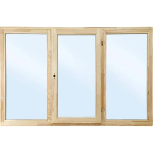 Окно деревянное треxстворчатое сосна 1160x1770 мм (ВxШ) однокамерный стеклопакет цвет натуральный