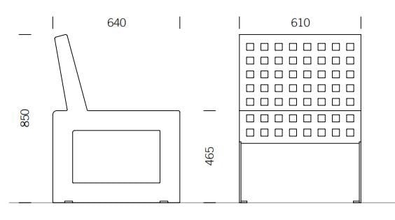 Наружное сиденье из нержавеющей стали BENKERT BANKE Chalidor ARCH-00132367 - Вид №2