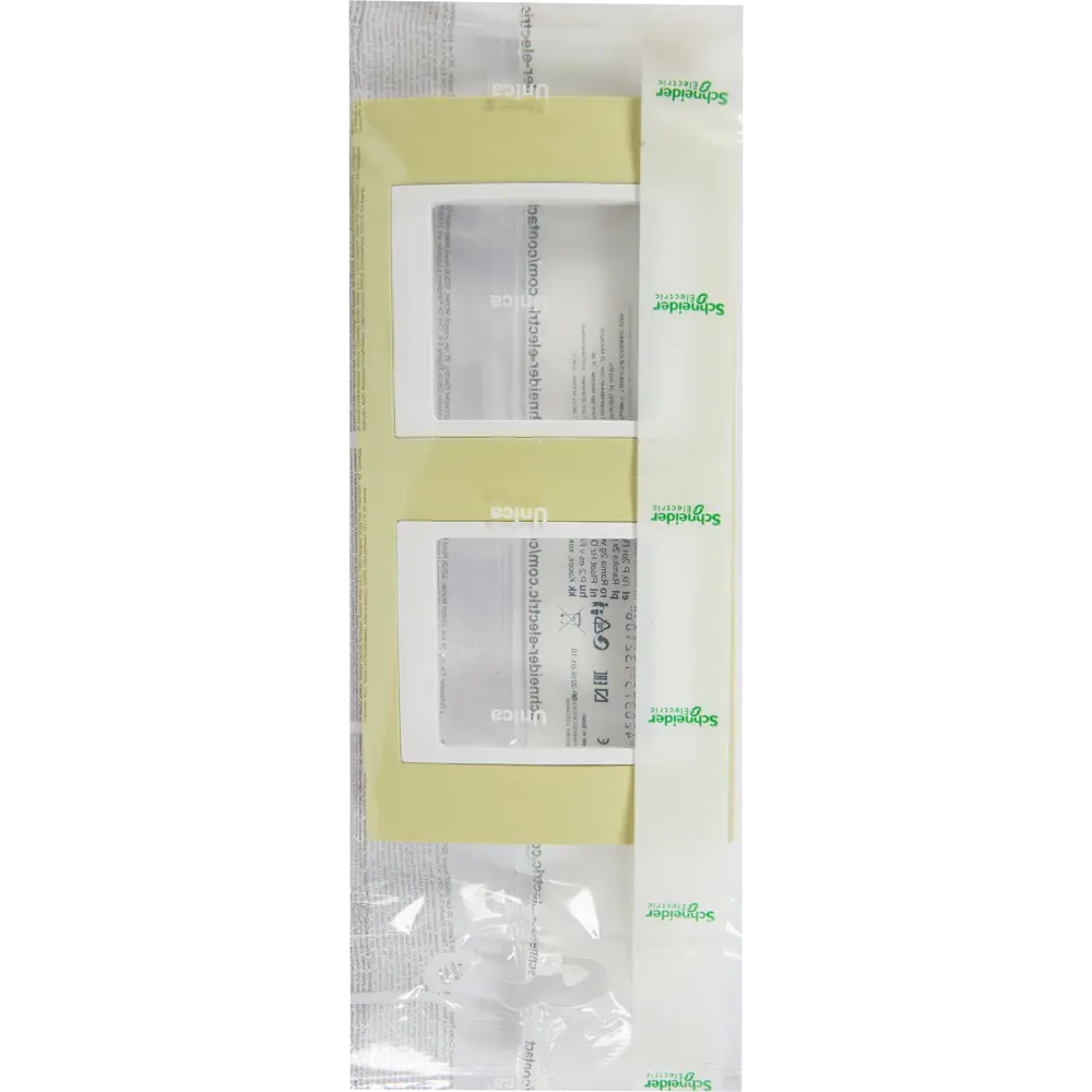 Рамка для розеток и выключателей Systeme Electric Unica 2 поста, цвет зелёное яблоко/белый STLM-2132321 - Вид №4