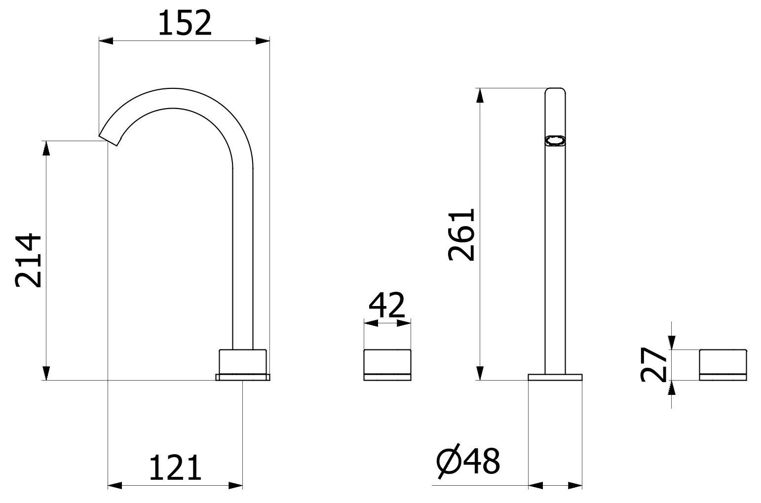 Смеситель для раковины с 3 отверстиями IB гелий ARCH-00125724 - Вид №24
