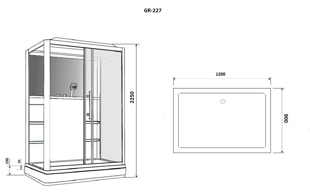 Душевая кабина GROSSMAN GR227R (90x120x225)  - Вид №9