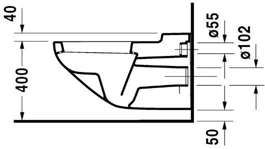 019009 Подвесной унитаз настенный Белый Duravit Architec Германия - Вид №2