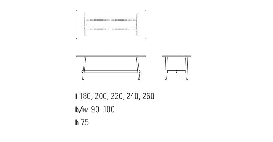 Прямоугольный обеденный стол из массива дерева ZEITRAUM VNA ARCH-00035414 - Вид №12