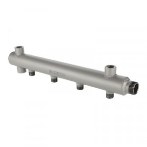 VTc.510.BS.060402 Коллектор из стали с межосевым расстоянием выходов 100 мм Valtec 1", 2 x 1/2"