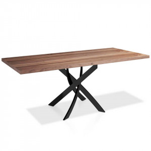 094910 Стол обеденный прямоугольный орех 160x95 черные ножки Angel Cerda F2133