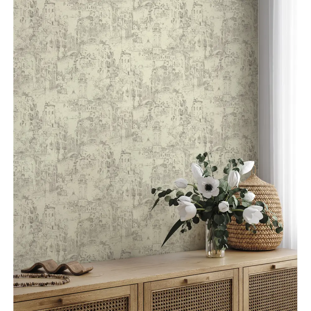 Обои флизелиновые WallSecret Luciano бежевые 1.06 м 8642-11 85264311 STLM-2082235 - Вид №2
