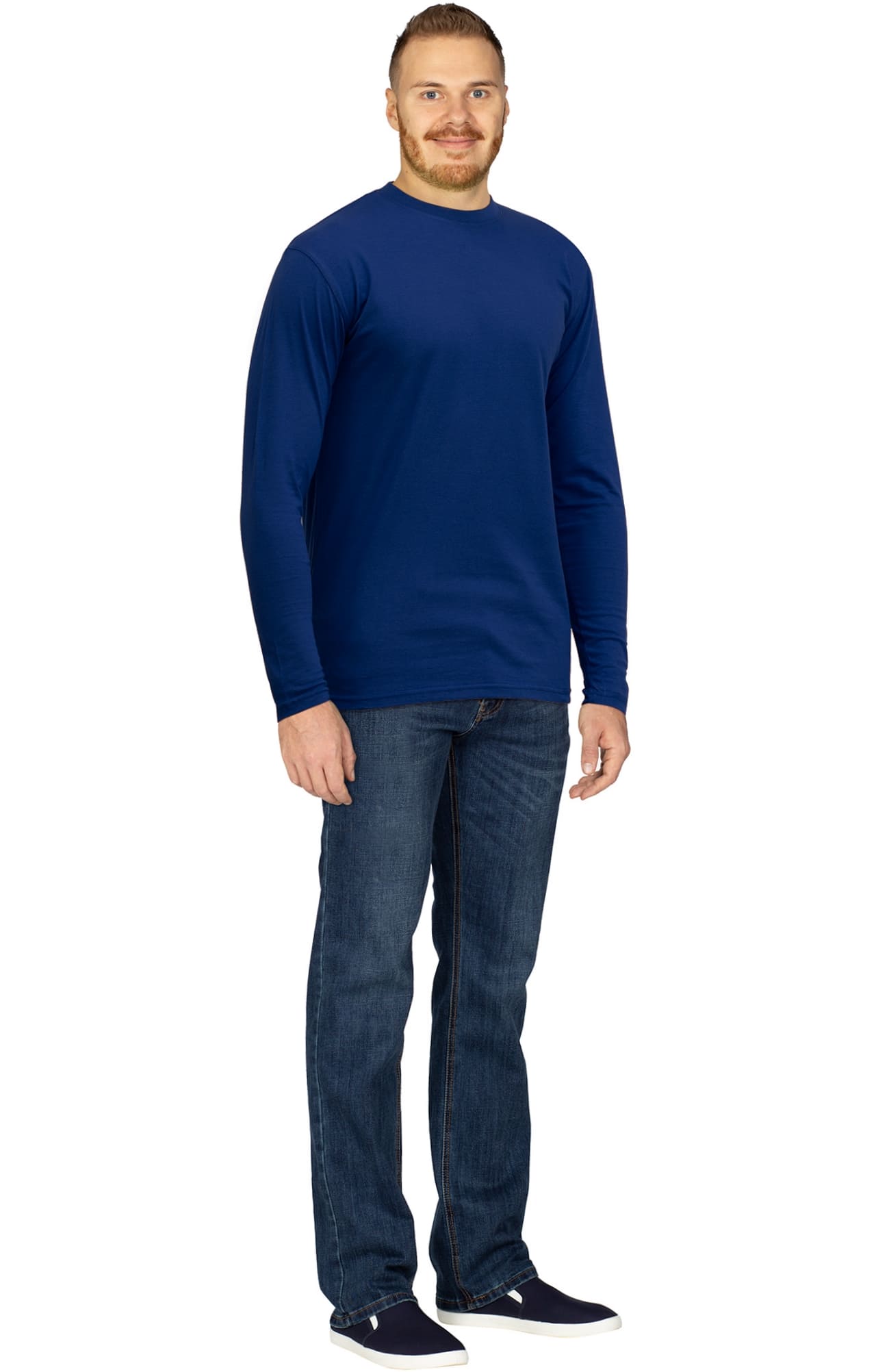 67987 Футболка с длинным рукавом темно-синяя  Спецодежда для продавцов  размер L  - Вид №2