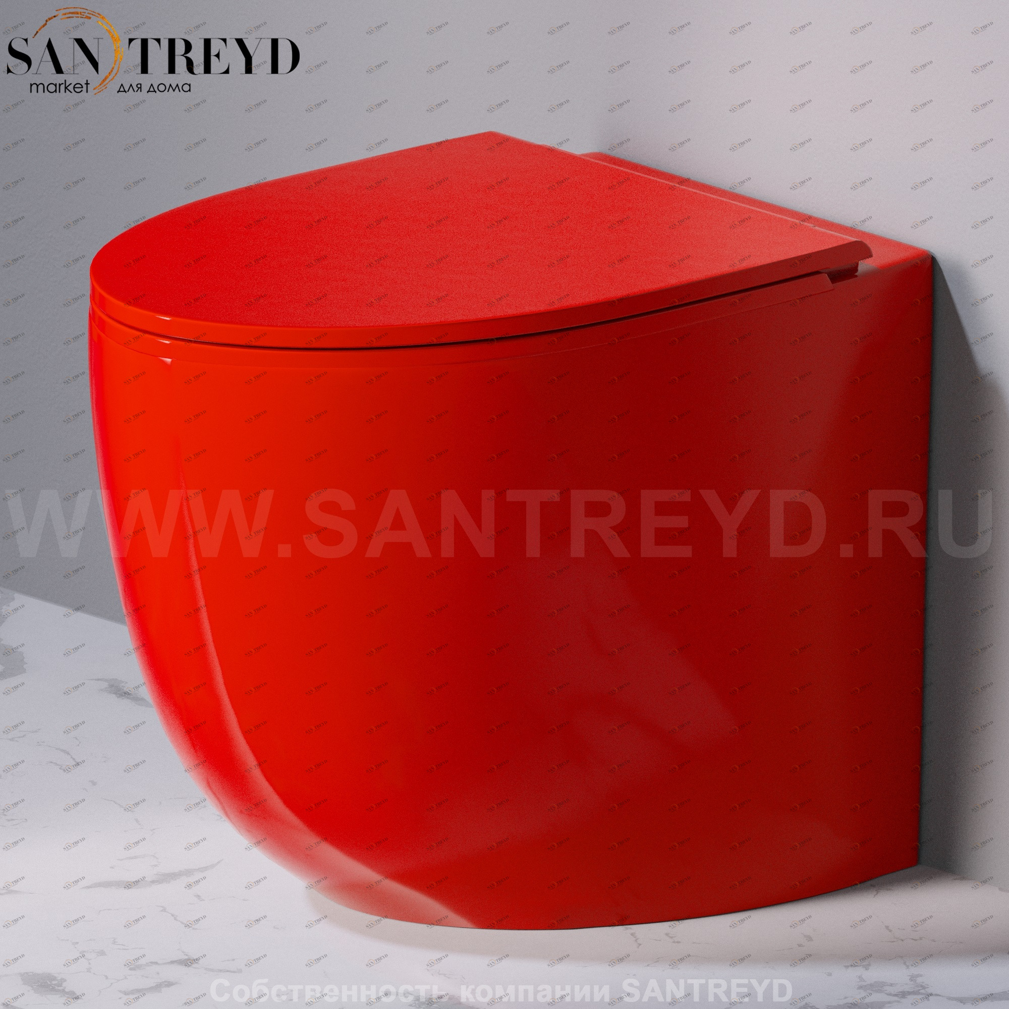 S557T0R0V7.125 Приставной унитаз напольный Красный A. e T. Italia Dot Италия AeT ITALIA DOT 2.0