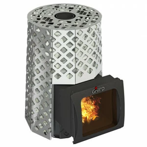 Печь для бани GRILL'D Violet Steel Romb Short Window Max с закрытой каменкой
