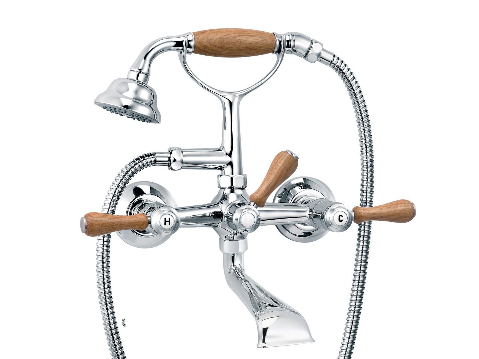 Смеситель для ванны с 2 отверстиями и ручным душем rvb 1935 WOOD ARCH-00103029