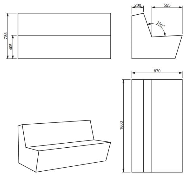 Divano per contract in QM Foam Quinze & Milan Основная ARCH-00074994 - Вид №2