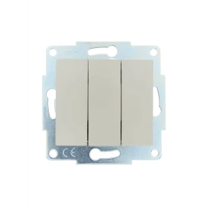 Выключатель встраиваемый Lezard Asti 3 клавиши цвет кремовый