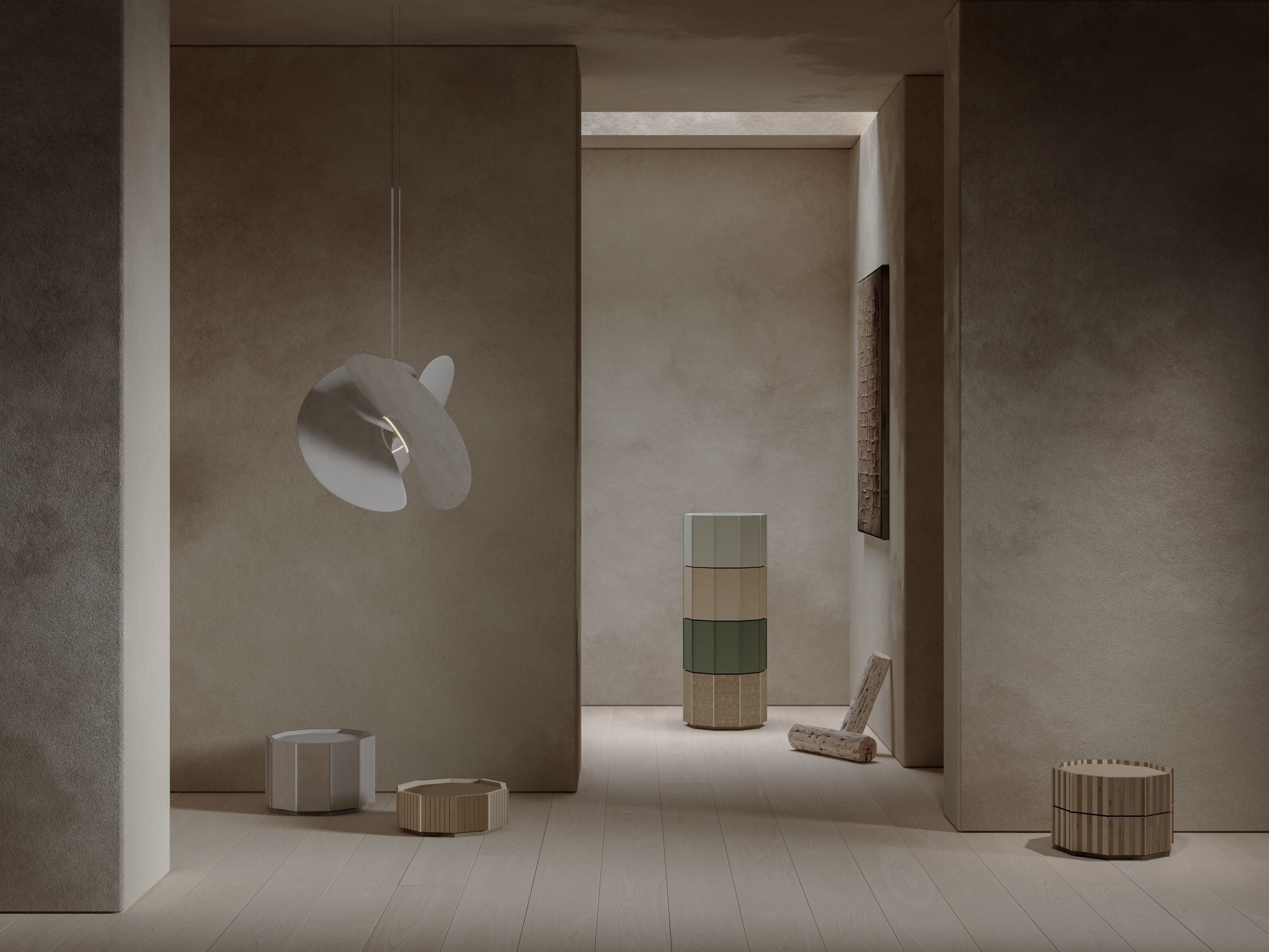 Высокий деревянный журнальный столик с отсеком для хранения VESTA FURNITURE барабаны ARCH-00124967 - Вид №5