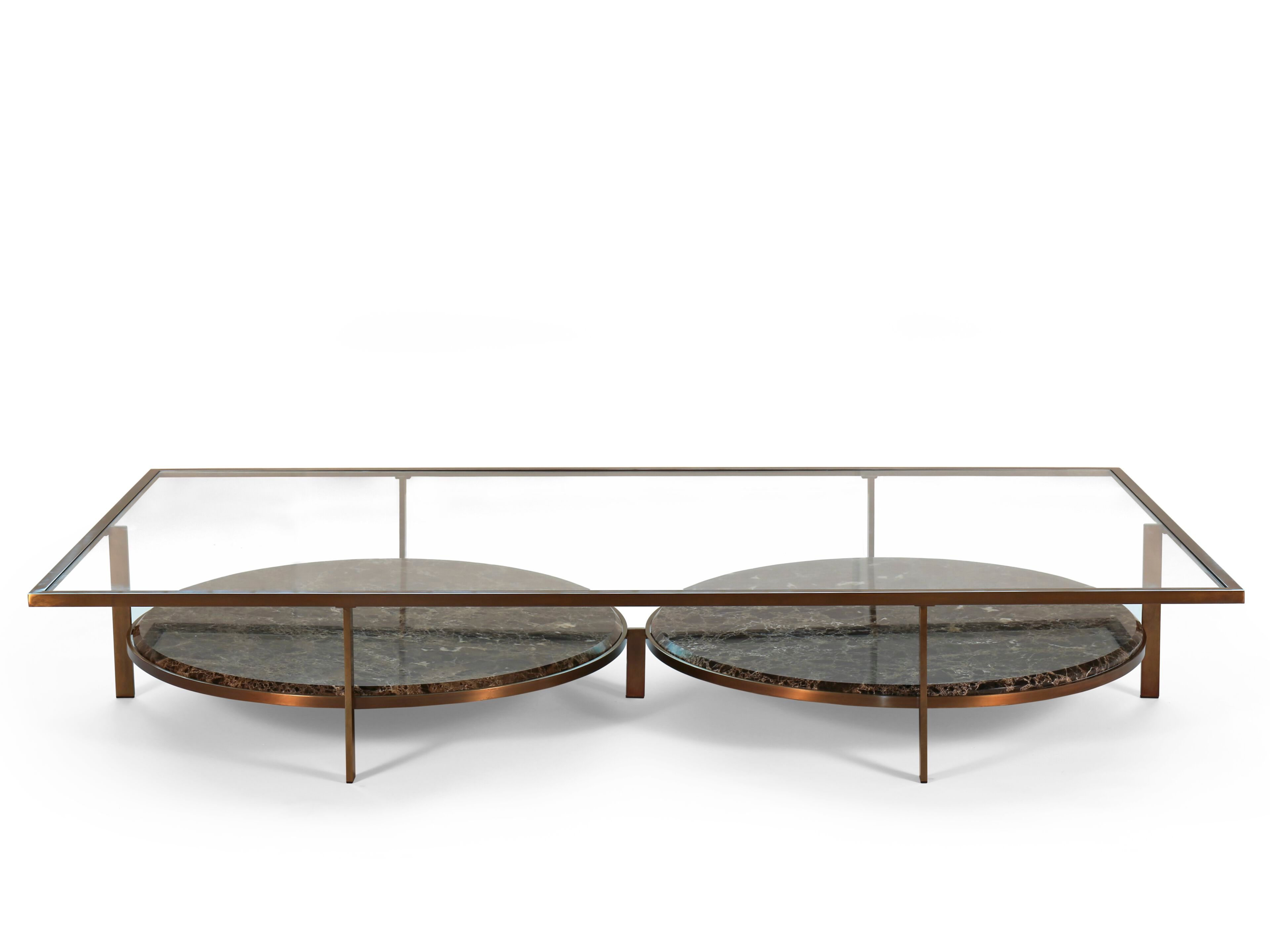 Прямоугольный Хрустальный журнальный столик Borzalino PAUL ARCH-00129383