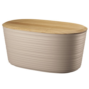 179600158 Хлебница с бамбуковой крышкой tierra, 10 л, бежево-розовая Guzzini