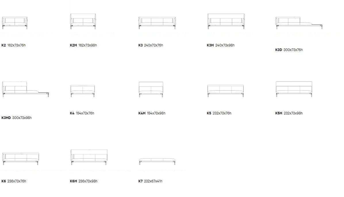 2-местный тканевый диван с высокой спинкой Manerba Kokoro ARCH-00116791 - Вид №4