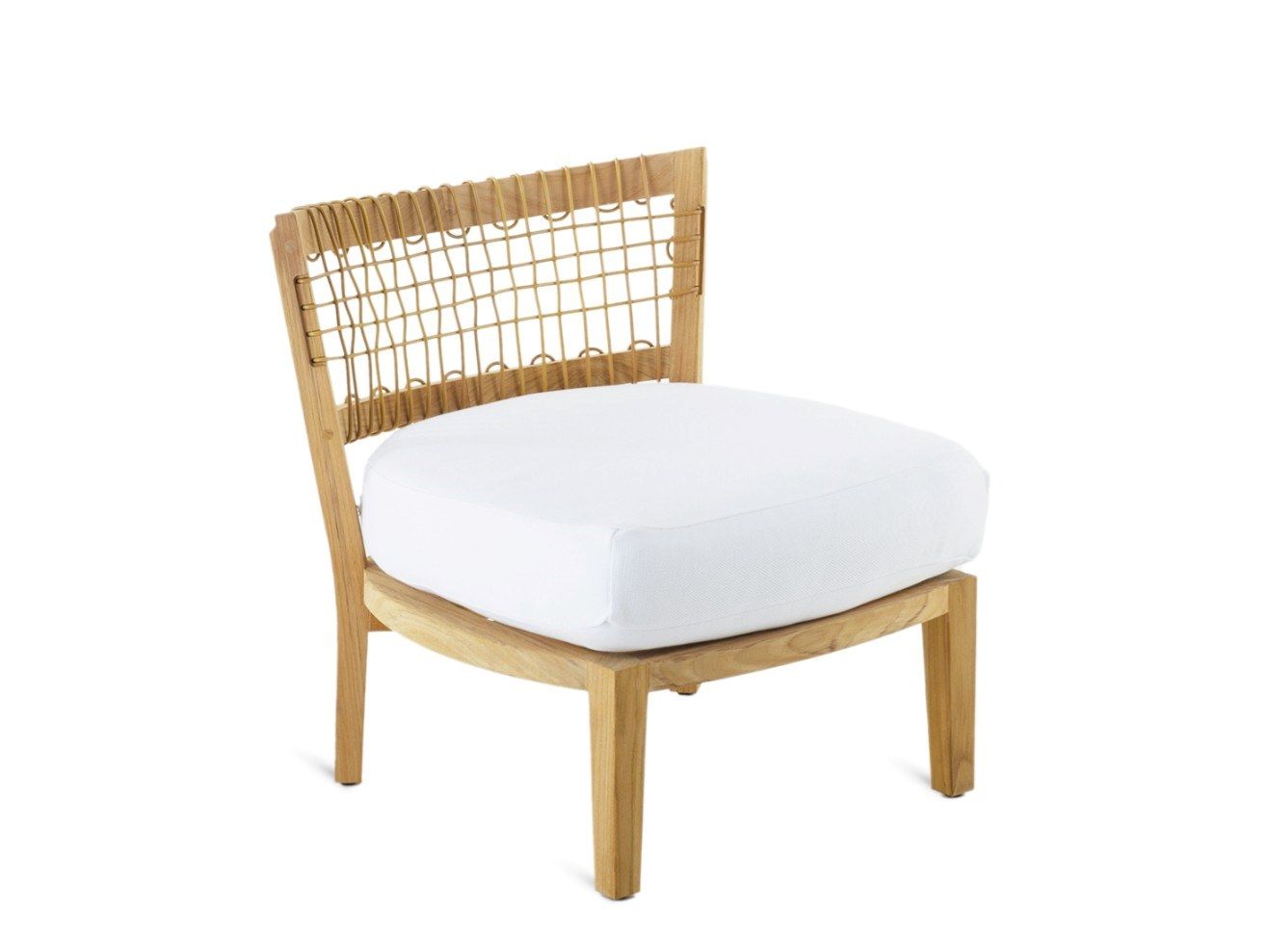 Стул из тикового дерева и подушка из акриловой ткани Unopiù Synthesis ARCH-00029367