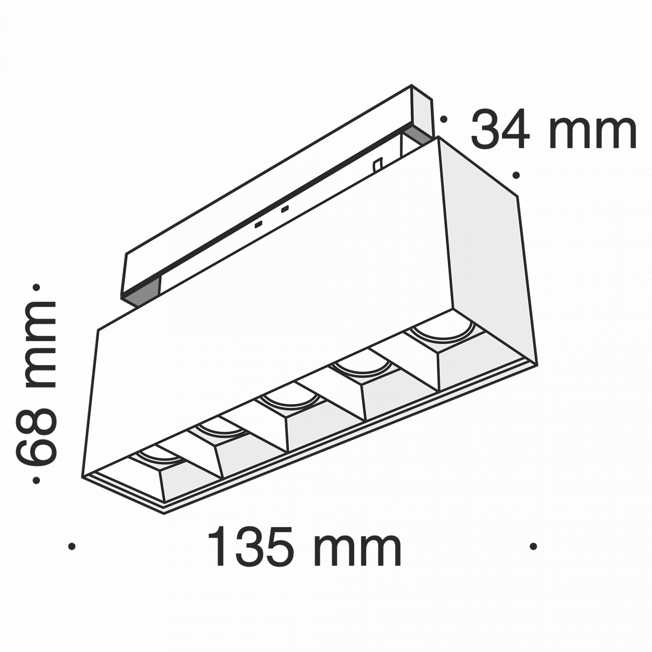 Трековый светильник черный TR014-10W3K TECHNICAL MAGNETIC TRACK SYSTEM 00-3956237 Черный  - Вид №1