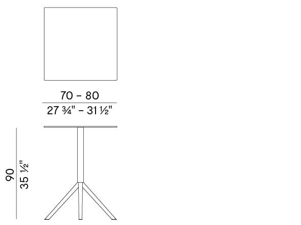 Высокий квадратный стол с откидным верхом из HPL Potocco OTX ARCH-00122429 - Вид №2